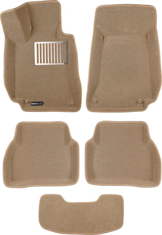 Коврики текстильные Euromat 3D Lux для салона Mercedes-Benz C-Class W205 2015-2026 Бежевые. Артикул EM3D-003514T