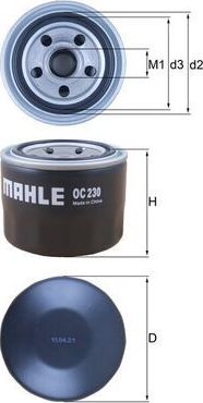 Масляный фильтр Mahle. Артикул OC 230
