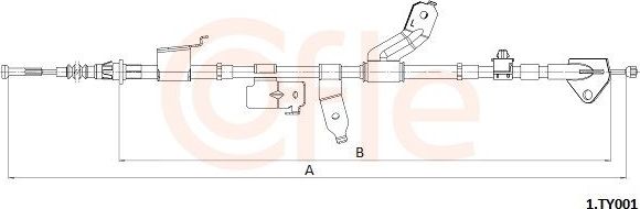 Трос ручника (тросик ручного тормоза) Cofle для Toyota Prius III (XW30) 2008-2011. Артикул 92.1.TY001