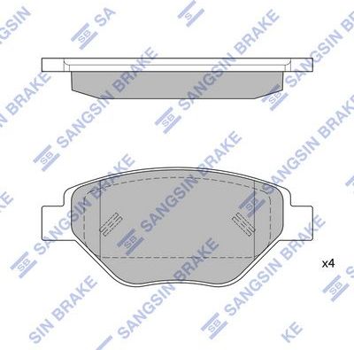 Тормозные колодки Sangsin Hi-Q. Артикул SP1872