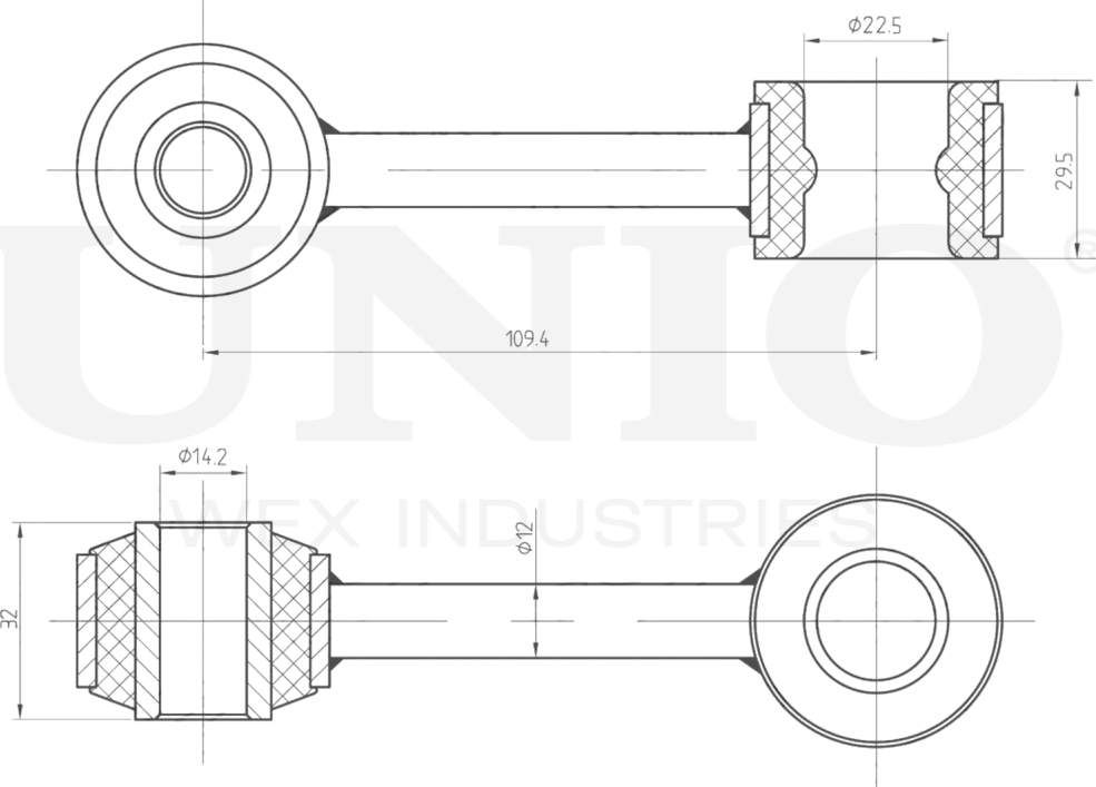 Тяга/стойка стабилизатора (Unio). Артикул SSP-50146