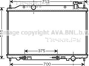 Радиатор охлаждения двигателя AVA. Артикул DN2295