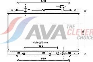 Радиатор охлаждения двигателя AVA. Артикул SZ2126