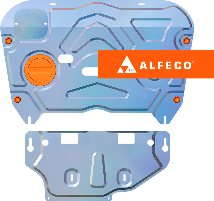 Защита алюминиевая Alfeco для картера и КПП Toyota RAV4 V 2019-2026. Артикул ALF.24.116al