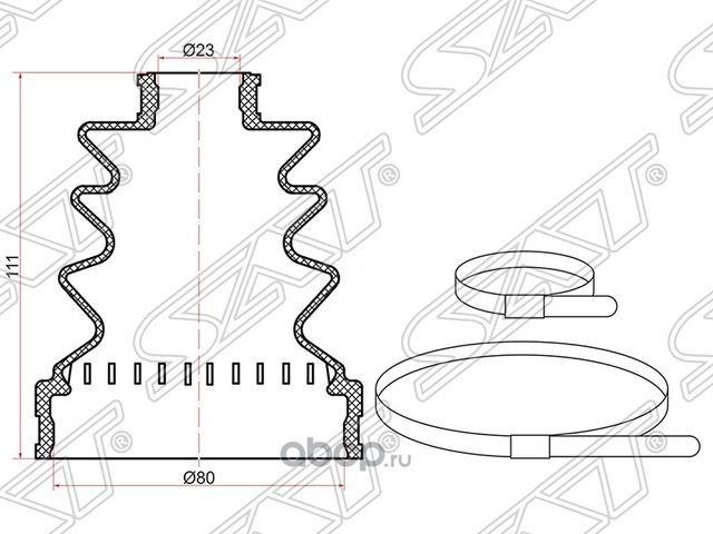 Пыльник шруса наружный KIA CEED 06-, NISSAN TIIDA  (SAT). Артикул C1092