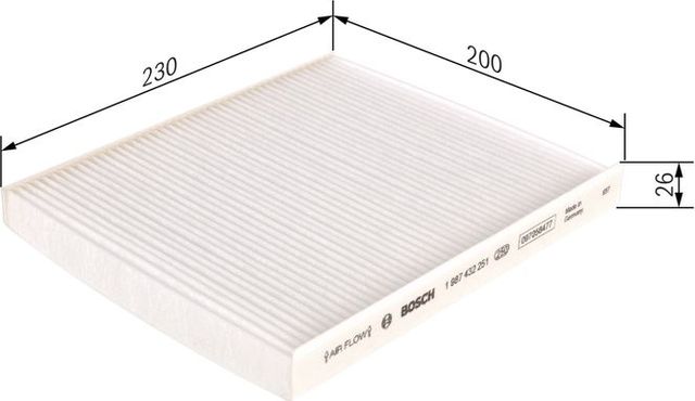 Салонный фильтр Bosch для Alfa Romeo Giulietta III 2010-2026. Артикул 1 987 432 251