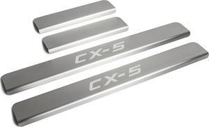 Накладки Rival на пороги (с надписью) для Mazda CX-5 I 2011-2017. Артикул NP.3803.3