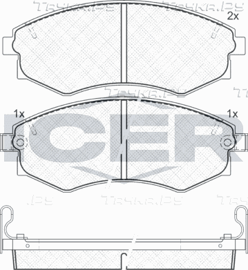 Тормозные колодки Icer передние для Nissan Prairie II (M11) 1988-1994. Артикул 180877