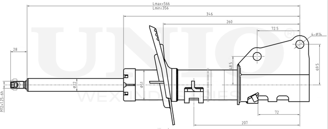 Амортизатор подвески (Unio). Артикул SAB-10620
