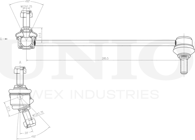 Тяга/стойка стабилизатора (Unio). Артикул SSP-50134