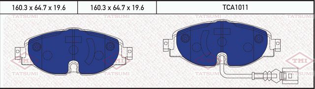 Колодки тормозные VAG A3/OCTAVIA/GOLF VII 12- перед. (Tatsumi). Артикул TCA1011