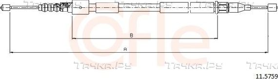 Трос ручника (тросик ручного тормоза) Cofle. Артикул 11.5759