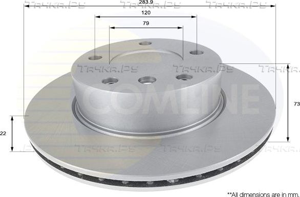 Тормозной диск Comline COATED для BMW 1 I (E81/E82/E87/E88) 2004-2011. Артикул ADC1716V