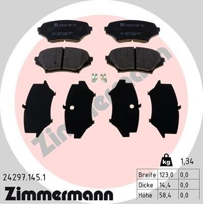 Тормозные колодки Zimmermann передние для Mazda MX-5 III (NC) 2005-2014. Артикул 24297.145.1
