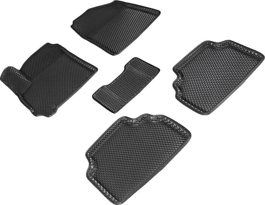 Коврики Seintex 3D EVA ромб для салона Kia Seltos 2019-2026 ЧЕРНЫЕ. Артикул 95483