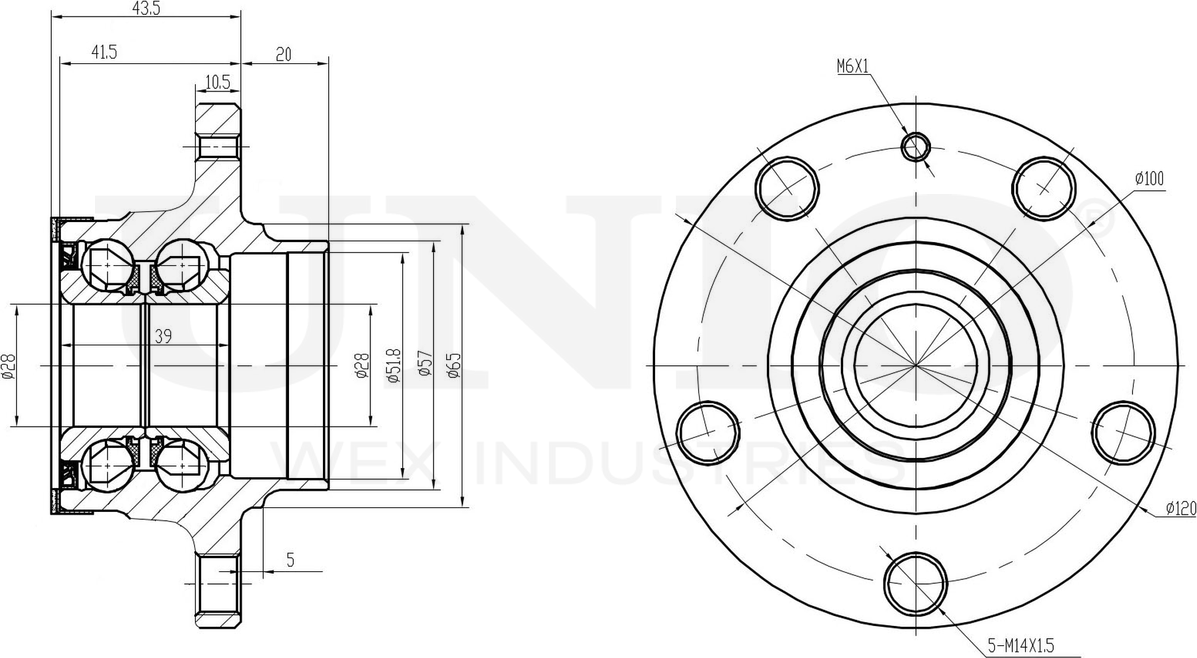 Ступица колеса с интегрированным подшипником (Unio). Артикул HUB-20033