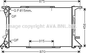 Радиатор охлаждения двигателя AVA для Audi A6 IV (C7) 2011-2018. Артикул AI2306