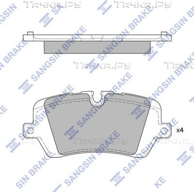 Тормозные колодки Sangsin Hi-Q задние для Land Rover Discovery V 2016-2026. Артикул SP1965