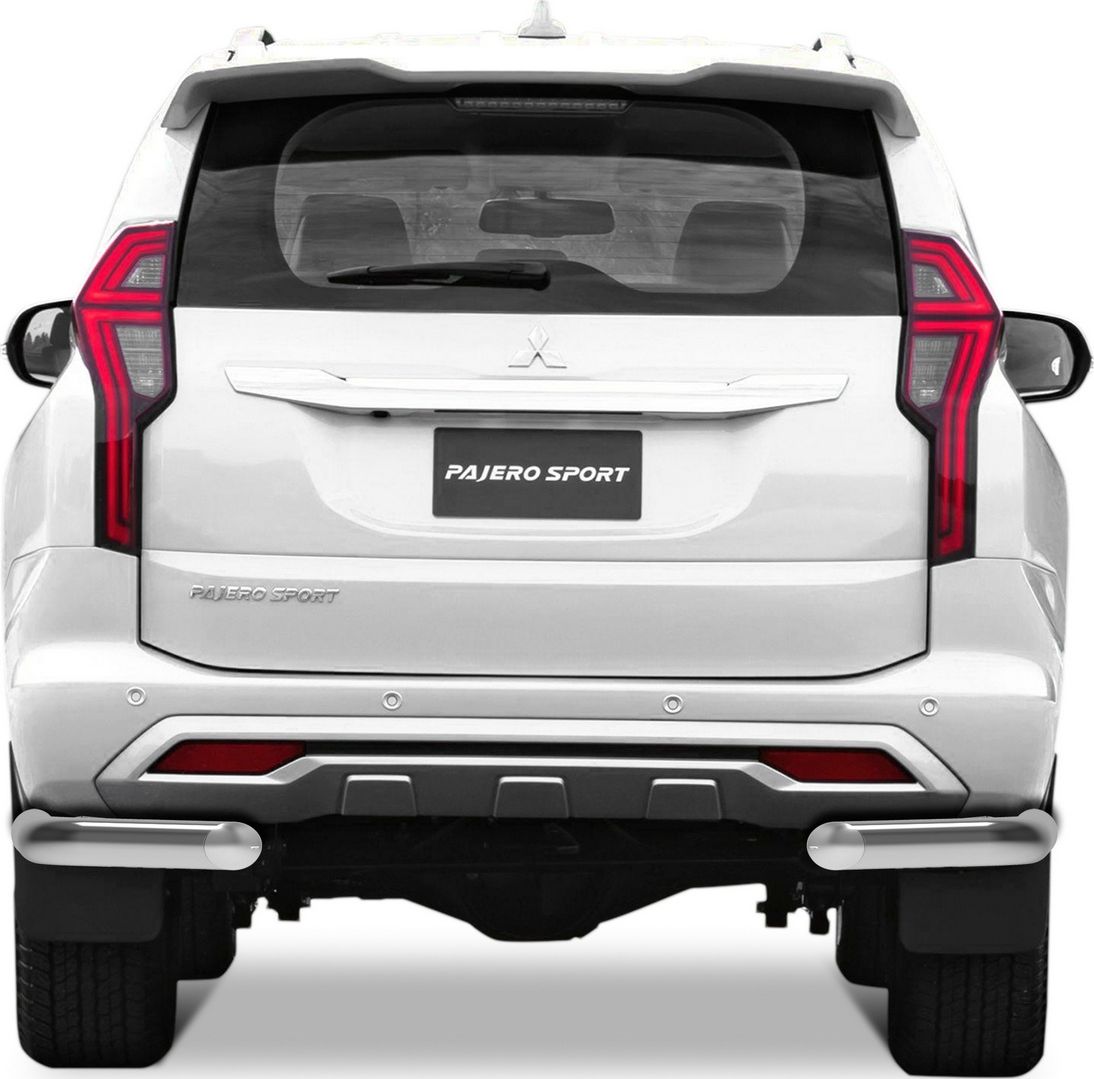 Защита Rival заднего бампера d76 уголки для Mitsubishi Pajero Sport (Мицубиси Паджеро Спорт) III поколение рестайлинг 2021-2026. Артикул R.4017.003