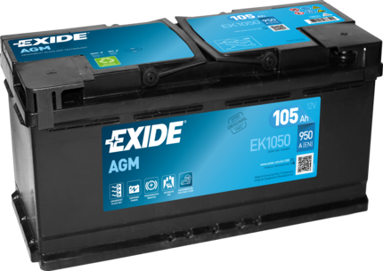 Аккумулятор Exide AGM. Артикул EK1050