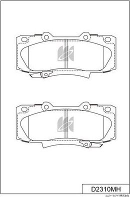 Тормозные колодки MK Kashiyama передние для Toyota Hilux VIII 2015-2026. Артикул D2310MH