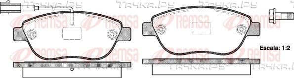 Тормозные колодки Remsa передние для Fiat Doblo I 2001-2015. Артикул 0859.11
