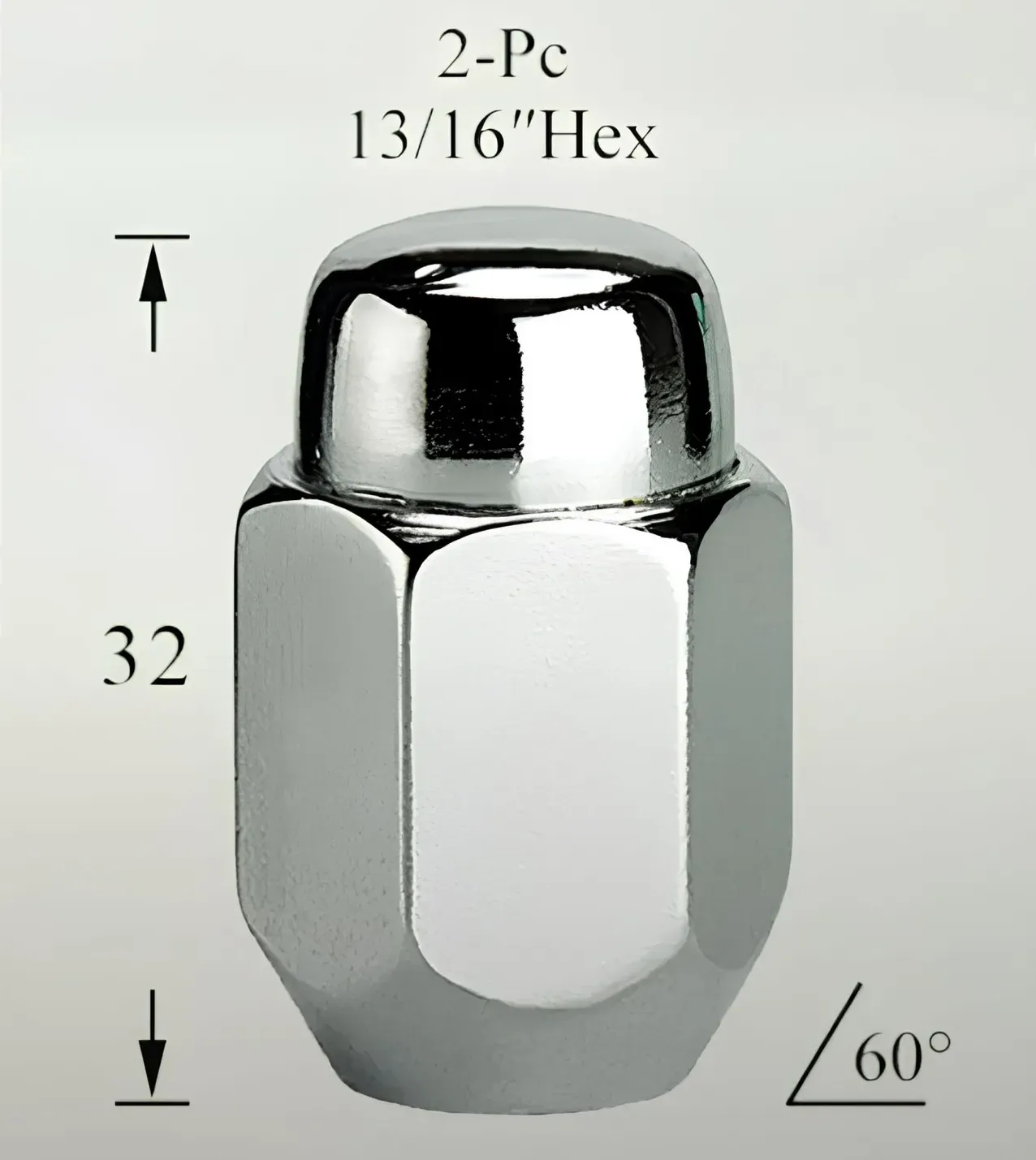 Гайка колесная M12x1,5x32, конус, кл.21, закрытая, хром для а/м Hyundai/KIA/Toyota (ASCR002) (Airline). Артикул ASCR002