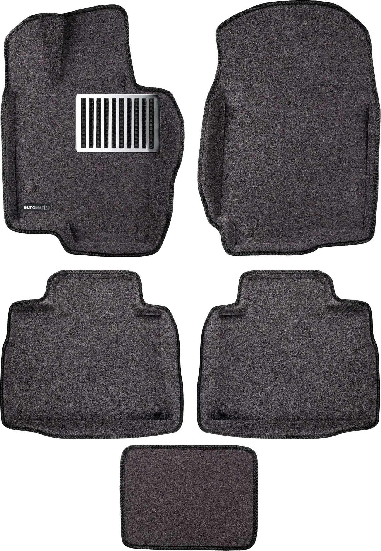 Коврики текстильные Euromat 3D Lux для салона Mercedes-Benz GLE-Class II W167 (искл. Coupe) 2018-2026 СЕРЫЕ. Артикул EM3D-003509G