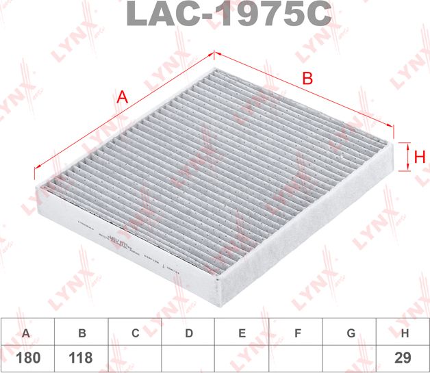 Салонный фильтр LYNXauto для Skoda Kamiq I 2019-2026. Артикул LAC-1975C