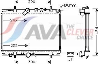 Радиатор охлаждения двигателя AVA для Citroen C5 I 2001-2004. Артикул PEA2202