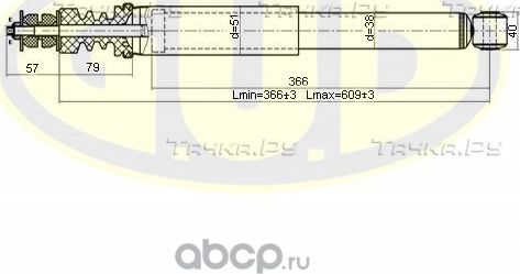 Амортизатор G.U.D. задний для Dacia Logan I 2004-2012. Артикул GSA343418
