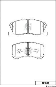 Тормозные колодки MK Kashiyama для Daihatsu Move II 1998-2002. Артикул D0034