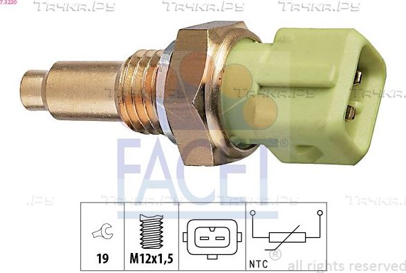 Датчик температуры охлаждающей жидкости Facet Made in Italy - OE Equivalent для Fiat Albea 1998-2009. Артикул 7.3220