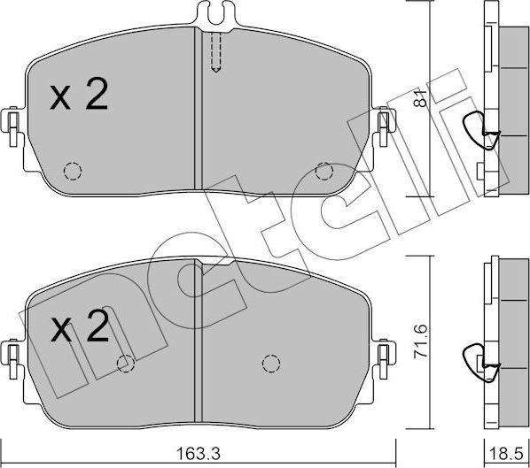 Тормозные колодки Metelli. Артикул 22-1194-0