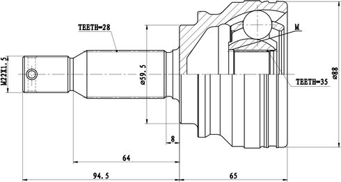 ШРУС НАРУЖНЫЙ MITSUBISHI OUTLANDER CW (06-12) (Zikmar). Артикул Z87206R