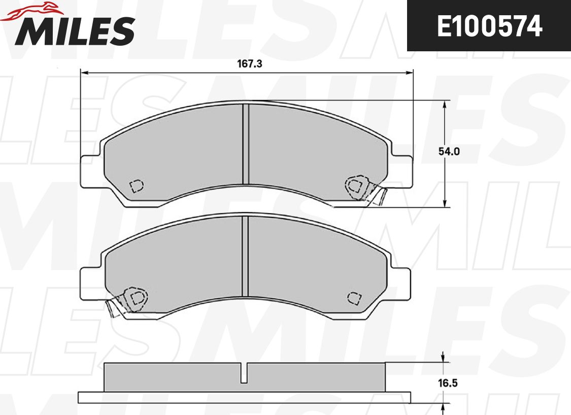 Тормозные колодки Miles (Semi-Metallic). Артикул E100574