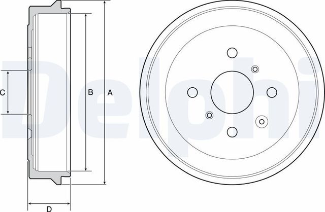Тормозной барабан Delphi для Peugeot 108 2014-2026. Артикул BF506