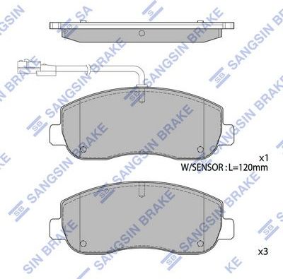 Тормозные колодки Sangsin Hi-Q передние для Renault Master III 2010-2026. Артикул SP1969