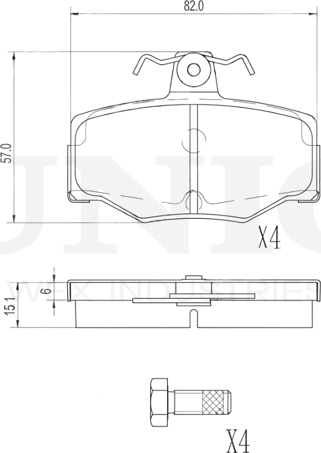 Колодки тормозные дисковые, комплект (Unio). Артикул BRP-20331
