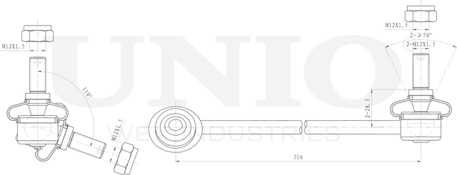 Тяга/стойка стабилизатора (Unio). Артикул SSP-50305