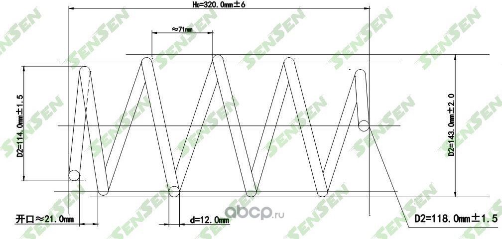 SCP10088 Пружина подвески передней HYUNDAI SOLARIS AT (RB) (2010) - F (Sensen). Артикул SCP10088