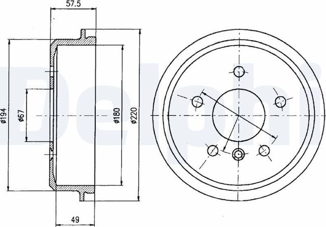 Тормозной барабан Delphi задний для Mercedes-Benz A-Класс I (W168) 1998-2004. Артикул BF395