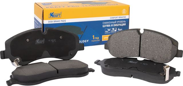 Колодки дисковые передние (с антишумовой накладкой) (Kraft). Артикул KT091491