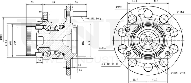 Ступица колеса с интегрированным подшипником (Unio). Артикул HUB-20110