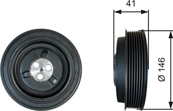 Шкив коленвала Gates DriveAlign®. Артикул TVD1134
