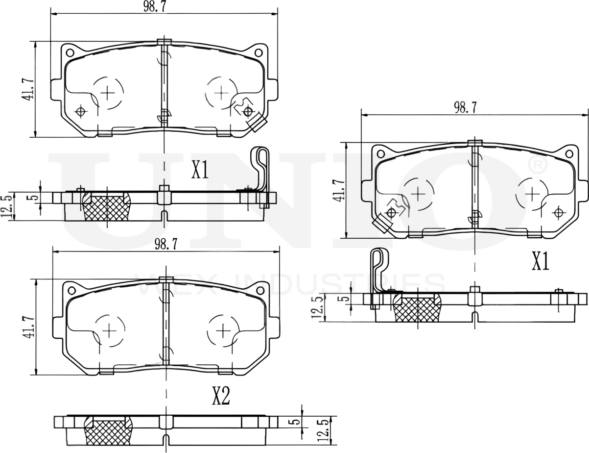 Колодки тормозные дисковые, комплект (Unio). Артикул BRP-20396