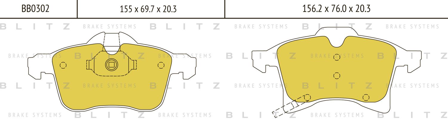 Колодки тормозные дисковые передние Opel Astra/Corsa/Meriva/Zafira 2001 (Blitz). Артикул BB0302