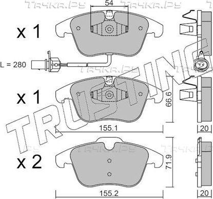 Тормозные колодки Trusting передние для Audi A4 IV (B8) 2007-2015. Артикул 691.2