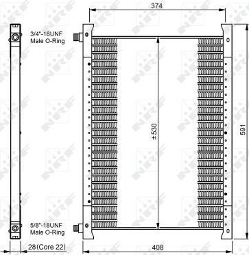 Радиатор кондиционера (конденсатор) NRF (алюминий). Артикул 35064