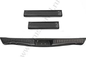 Защитный комплект Русская Артель (накладка на порожек багажника, накладки на пороги) для Renault Sandero Stepway II 2014-2025 (Шагрень). Артикул ZKR-187802